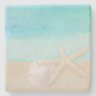 Meeresfrüchte-Starfish und Sand-Dollar-Untersetze Steinuntersetzer