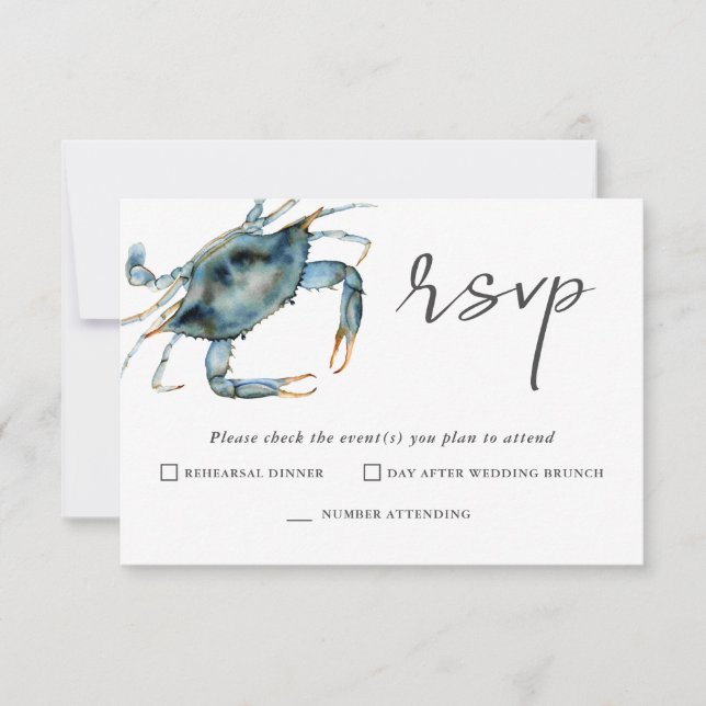 Meeresfrüchte UAWG für zwei Veranstaltungen RSVP Karte (Vorderseite)