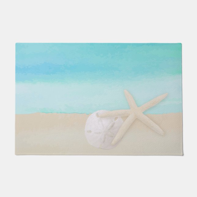 Meeresfrüchte und Sand Dollar Fußmatte (Vorderseite)