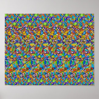 Meeresfrüchte - Versteckter 3D-Druck Poster