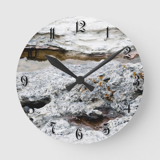 Meeresgestein Runde Wanduhr (Vorderseite)