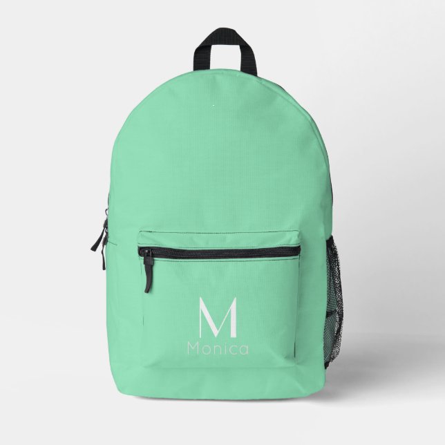 Meeresgrün - personalisiert bedruckter rucksack (Vorderseite)