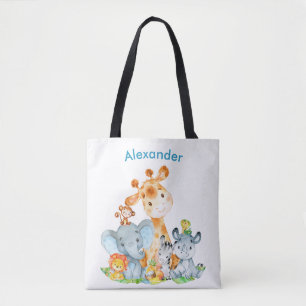 Meeresgrün Wasserfarbe Niedlich Safari Jungle Tie Tasche