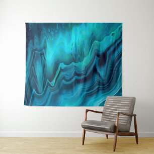 Meeresgrüne Agate Textur Wandteppich
