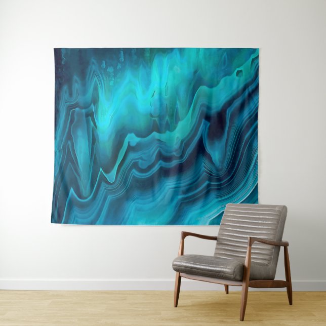 Meeresgrüne Agate Textur Wandteppich (Beispiel (Horizontal))
