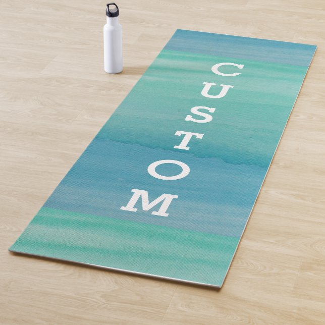 Meeresgrüne Aquarellfarbe mit dickem, leicht angep Yogamatte (Beispiel)