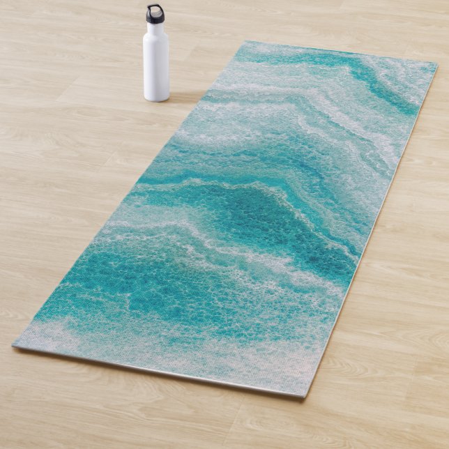 Meeresgrüne Marmorstruktur Yogamatte (Beispiel)
