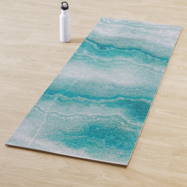 Meeresgrüne Marmorstruktur Yogamatte (Beispiel)