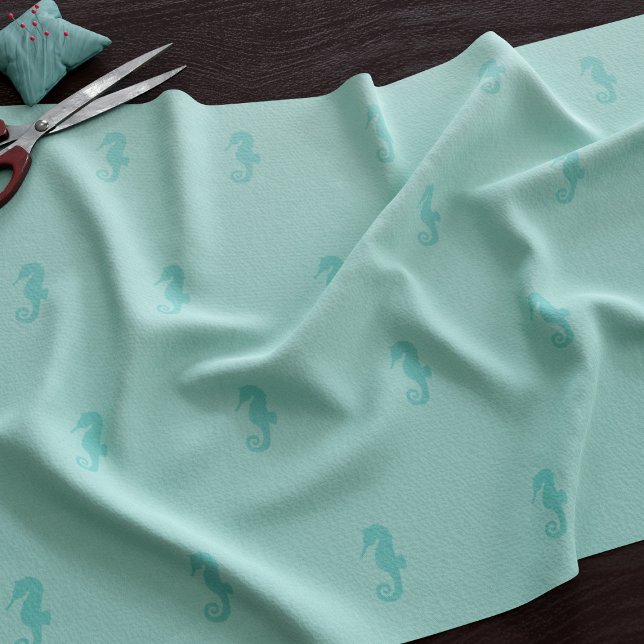 Meeresgrüne Seepferde Stoff (Seahorse pattern fabric just for you)