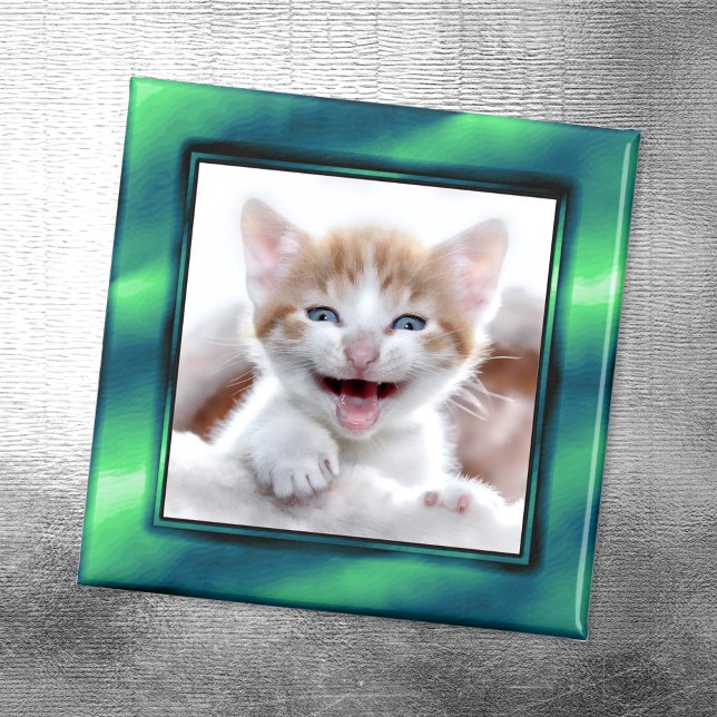 Meeresgrünes Foto Magnet (Add Your Own Photo)