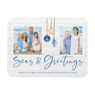 Meeresgrüße Küstenholz-Festfoto Magnet