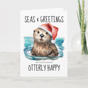 Meeresgrüße Otter Santa Küstenweihnachten Karte
