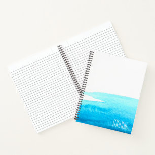 Meereshimmel Blaue Wasserfarbe minimal Notizbuch