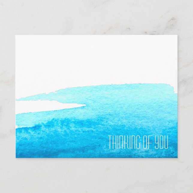 Meereshimmel Blaue Wasserfarbe minimal Postkarte (Vorderseite)
