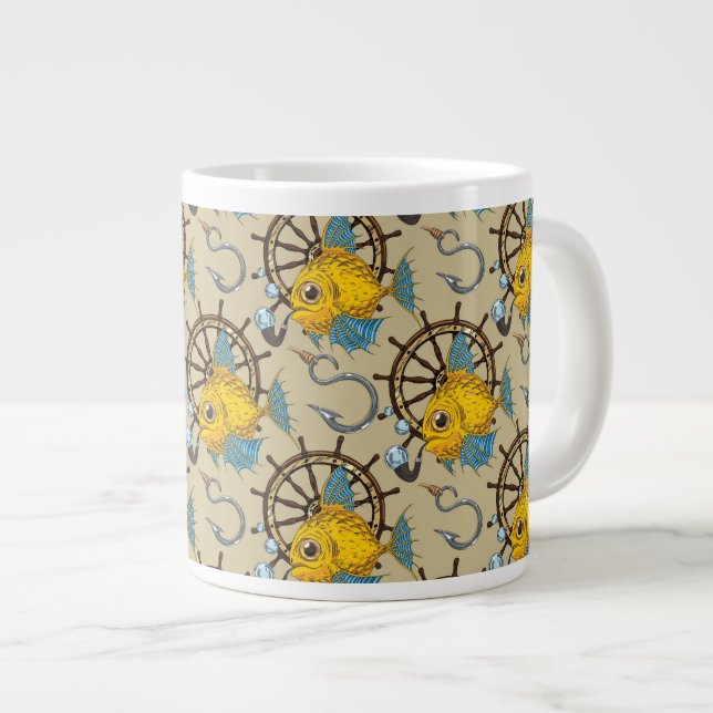 Meereskapitän Muster Jumbo-Tasse (Vorderseite Rechts)