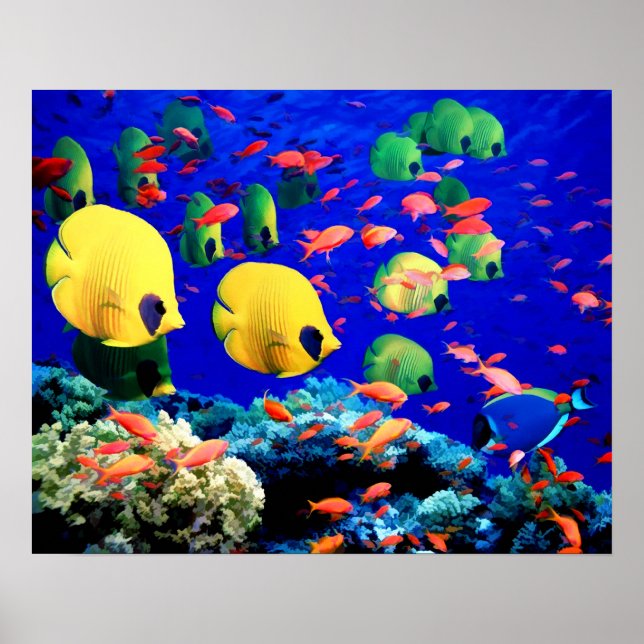 Meereskorallen und tropische Fische Poster (Vorne)