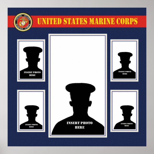 Meereskorps-Fotomaterial mit USMC-Siegel Poster (Vorne)