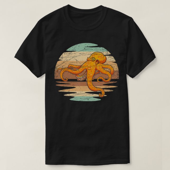 Meereskreatur Kraken Octopus T-Shirt (Design vorne)