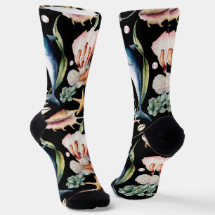 Meeresleben Delphine Seepferde Beach Pattern Socken