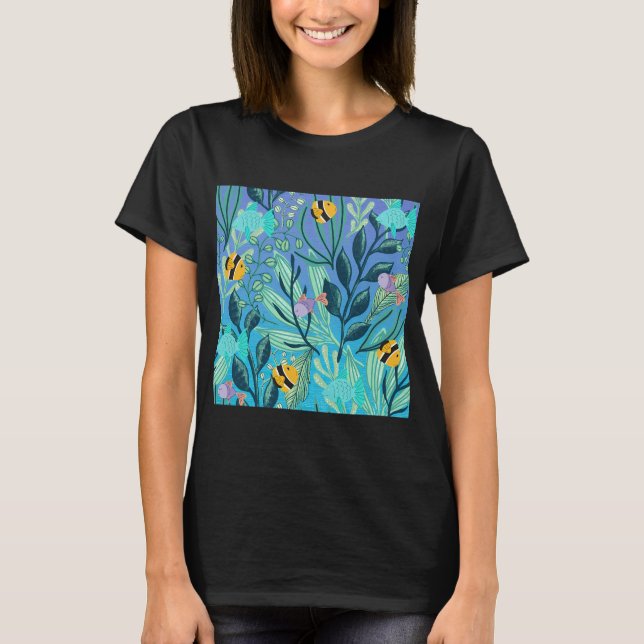 Meeresleben Fischcollage T-Shirt (Vorderseite)