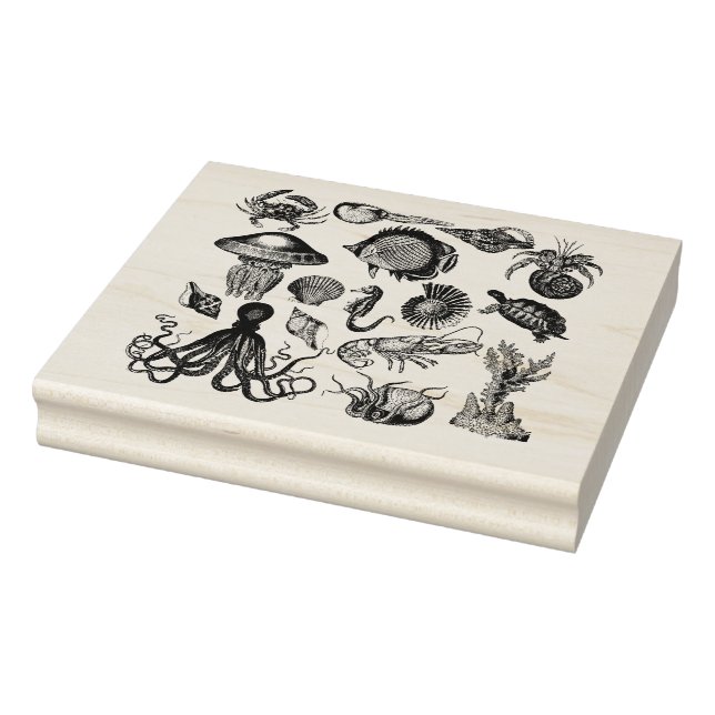 Meeresleben Gummistempel (Stempel)