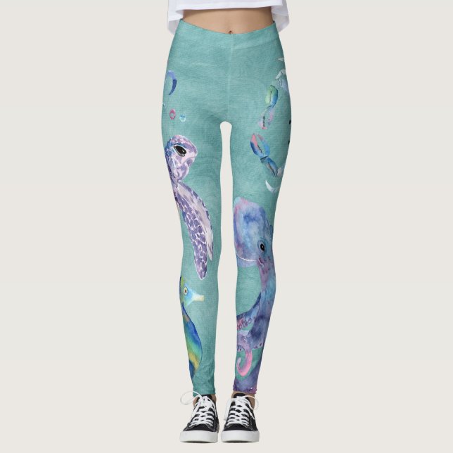 Meeresleben Leggings (Vorderseite)