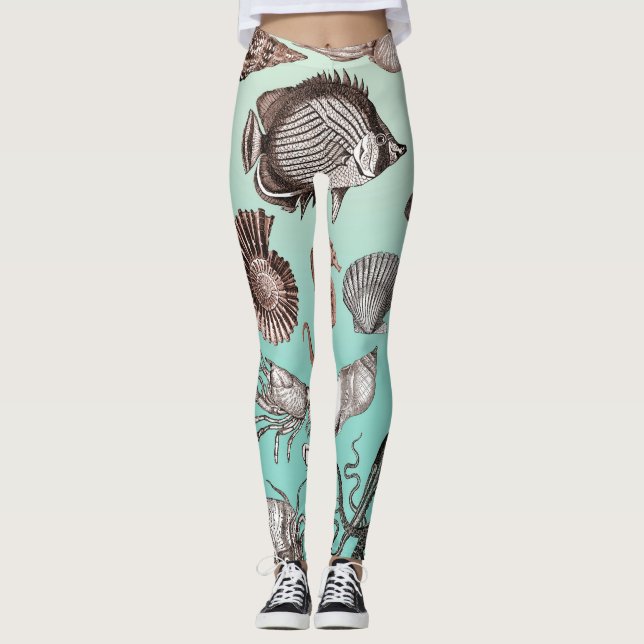 Meeresleben Leggings (Vorderseite)