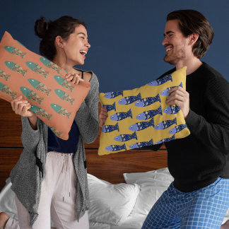 Meeresleben, Strandhaus, Fischliebhaber Dekokissen