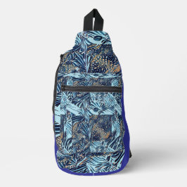 Meeresleben und abstrakte botanische Muster Crossbody Bag
