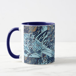 Meeresleben und abstrakte botanische Muster Tasse