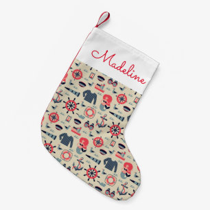Meereslebensmuster  Name hinzufügen Kleiner Weihnachtsstrumpf