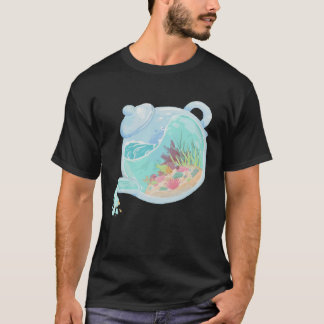 Meereslebewesen Fisch Teekanne Salzwasser Korallen T-Shirt