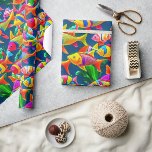 Meereslebewesen Fischkorallen Sommervibes Packpapi Geschenkpapier
