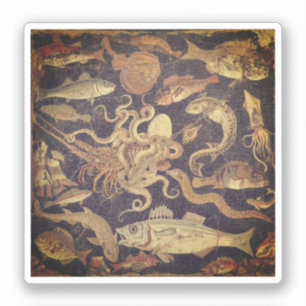 Meereslebewesen, Pompeji-Mosaik Aufkleber