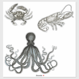 Meereslebewesen Transparente Vinyl Stickers Aufkleber