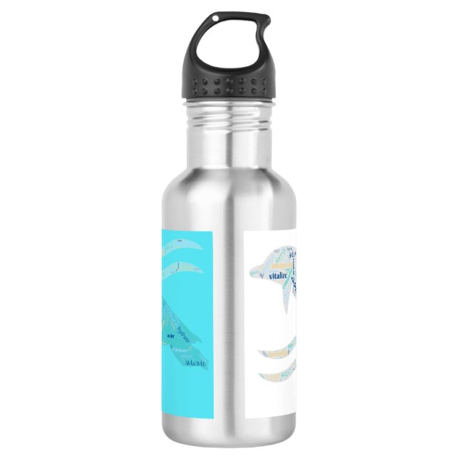 Meereslebewesen Wortart Edelstahlflasche (Vorderseite)