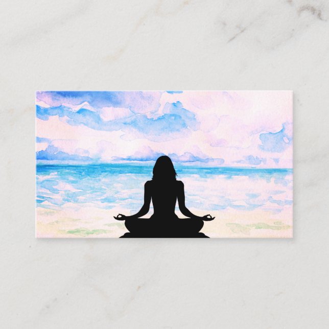 *~* Meeresmeer Yoga Beach Mindfulness Meditation Visitenkarte (Vorderseite)