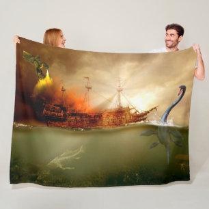 MEERESMONSTERS FLEECEDECKE