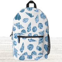 Meeresmuschel Nautical Aquarell Blau und Weiß