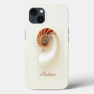 Meeresmuschel Personalisierter Name Minimalist Chi iPhone Hülle