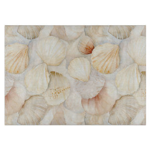 Meeresmuscheln Creme Sand Elfenbein Strand  Schneidebrett