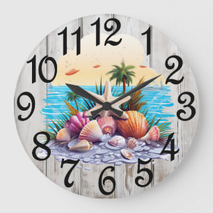 Meeresmuscheln Große Wanduhr