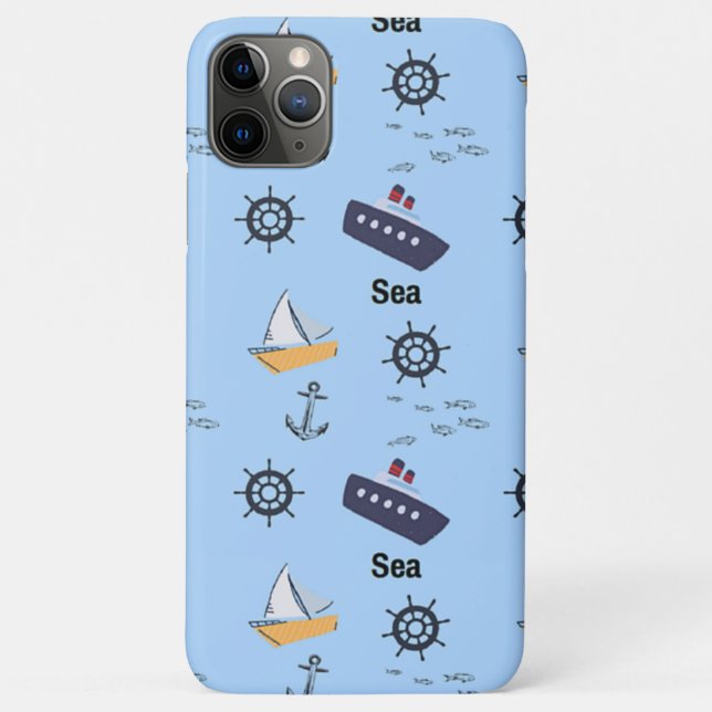 Meeresmuster auf blau Case-Mate iPhone hülle (Rückseite)