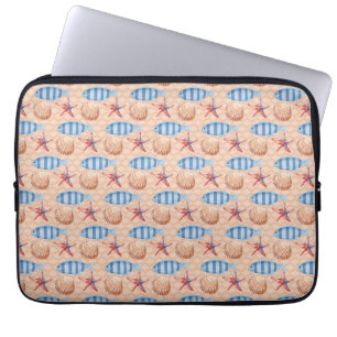 Meeresmuster der Meeresfrüchte-Muschel Laptopschutzhülle