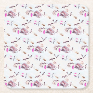 Meeresmuster Rechteckiger Pappuntersetzer