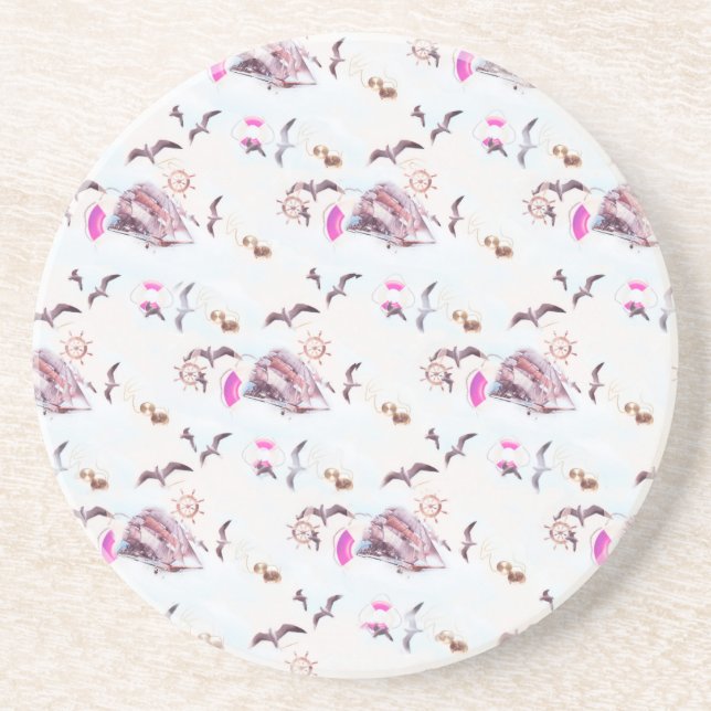 Meeresmuster Sandstein Untersetzer (Vorne)