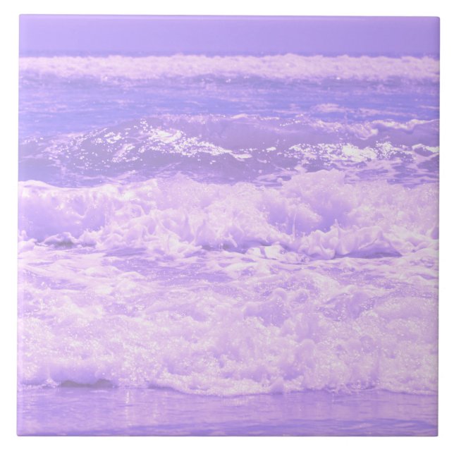 Meeresnaturwellen Schaumwasser Fliese (Vorderseite)