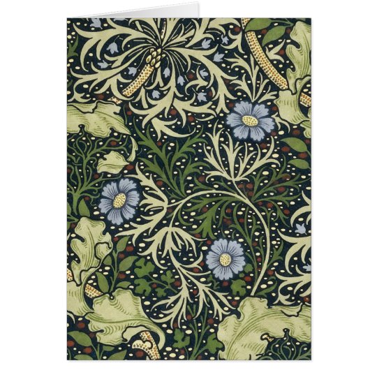 Meerespflanze-Muster-Vintage mit Blumenkunst Karte