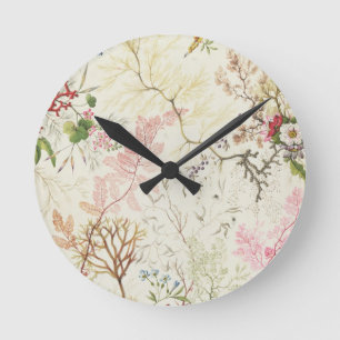 Meerespflanzeentwurf für silk Material (w/c auf Runde Wanduhr