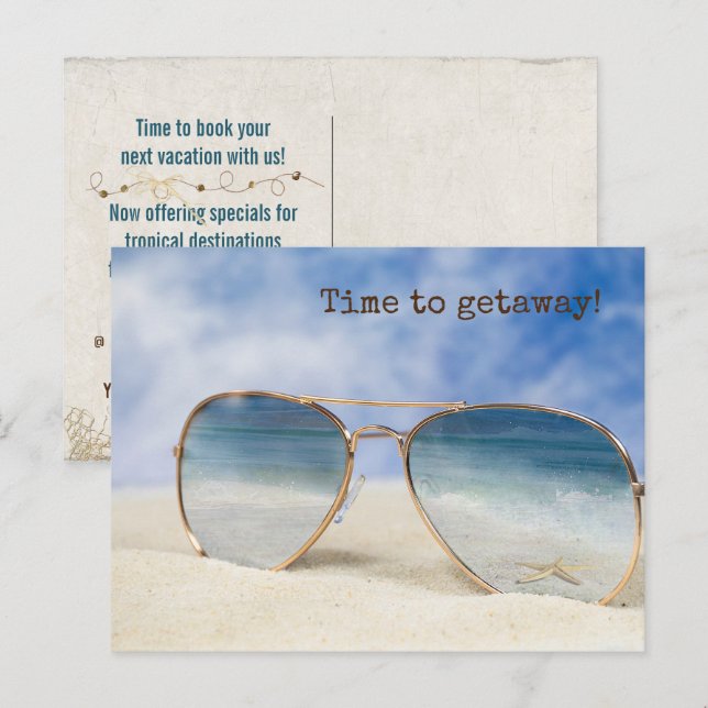 Meeressäugereflektion in Sonnenbrille Postkarte (Vorne/Hinten)